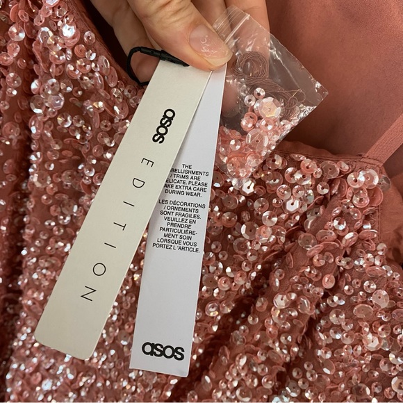 -HOLD FOR @ jkeith607-
ASOS Edition Sequins Embellished Midi Dress Pink US 12 - Picture 6 of 9